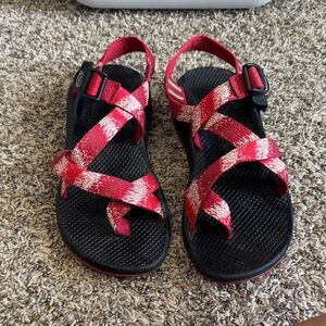 Chaco Kids Red and White Sandals
